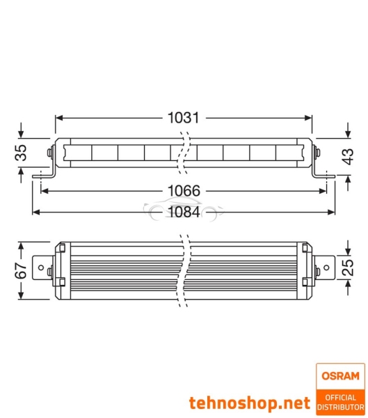 LED BAR OSRAM LEDriving® LIGHTBAR 108W 12/24V VX1000-CB SM LEDDL120-CB SM
