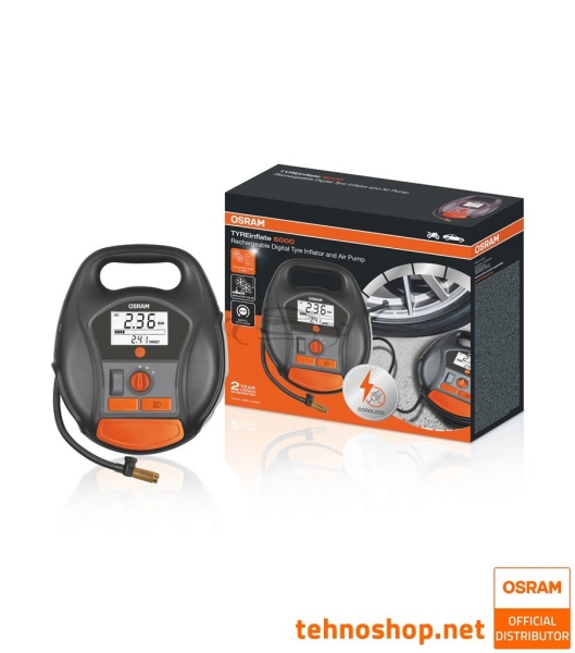 PRENOSNI BATERIJSKI ZRAČNI KOMPRESOR OSRAM TYREinflate 6000 OTIR6000