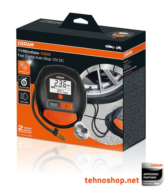 PRENOSNI ZRAČNI KOMPRESOR OSRAM TYREinflate 1000 OTI1000 12V