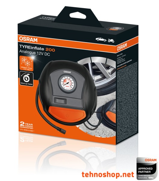 PRENOSNI ZRAČNI KOMPRESOR OSRAM TYREinflate 200 OTI200 12V