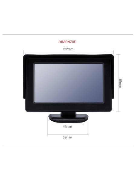 MONITOR ZA KAMERO LCD TFT WIRD743 4,3