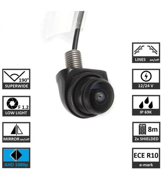 ŠIROKOKOTNA KAMERA FULLHD 1080p AHD ZA PARKIRANJE NIGHT VISION Z VIJAKOM TSBCUNI-WIDE-AHD 12/24V