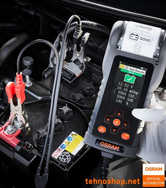 TESTER AKUMULATORJEV S TISKALNIKOM OSRAM BATTERYtest PRO OBAG900