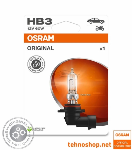 ŽARNICA OSRAM HALOGEN HB3 9005-1BL ORIGINAL 60W 12V P20d 1BL