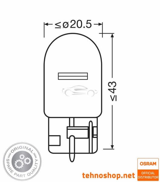 OSRAM WY21W ORANGE BULB 7504-2BL ORIGINAL 12V WX3x16d 2BL