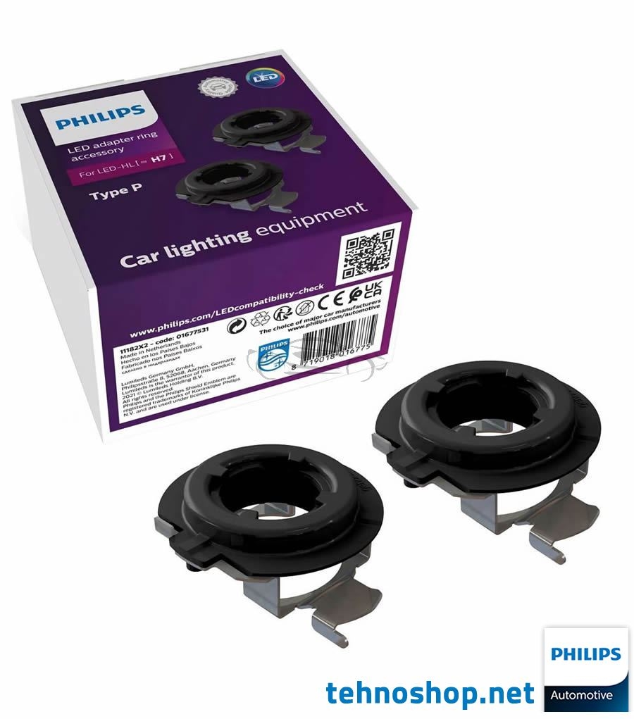 SET ADAPTERJEV TIP P ZA H7 ŽARNICE LED PHILIPS ULTINON PRO6000 11182X2