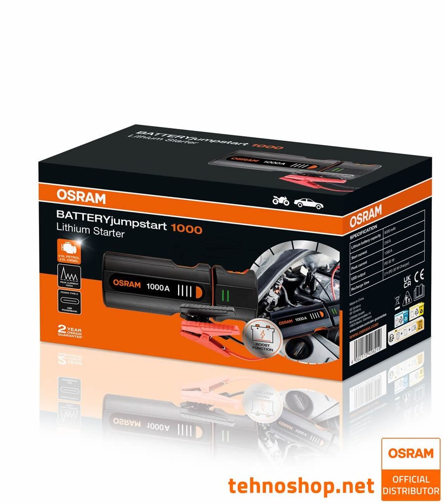 BOOSTER - ZAGANJALEC MOTORJA OSRAM BATTERYjumpstart 1000 OJS020 8000mAh