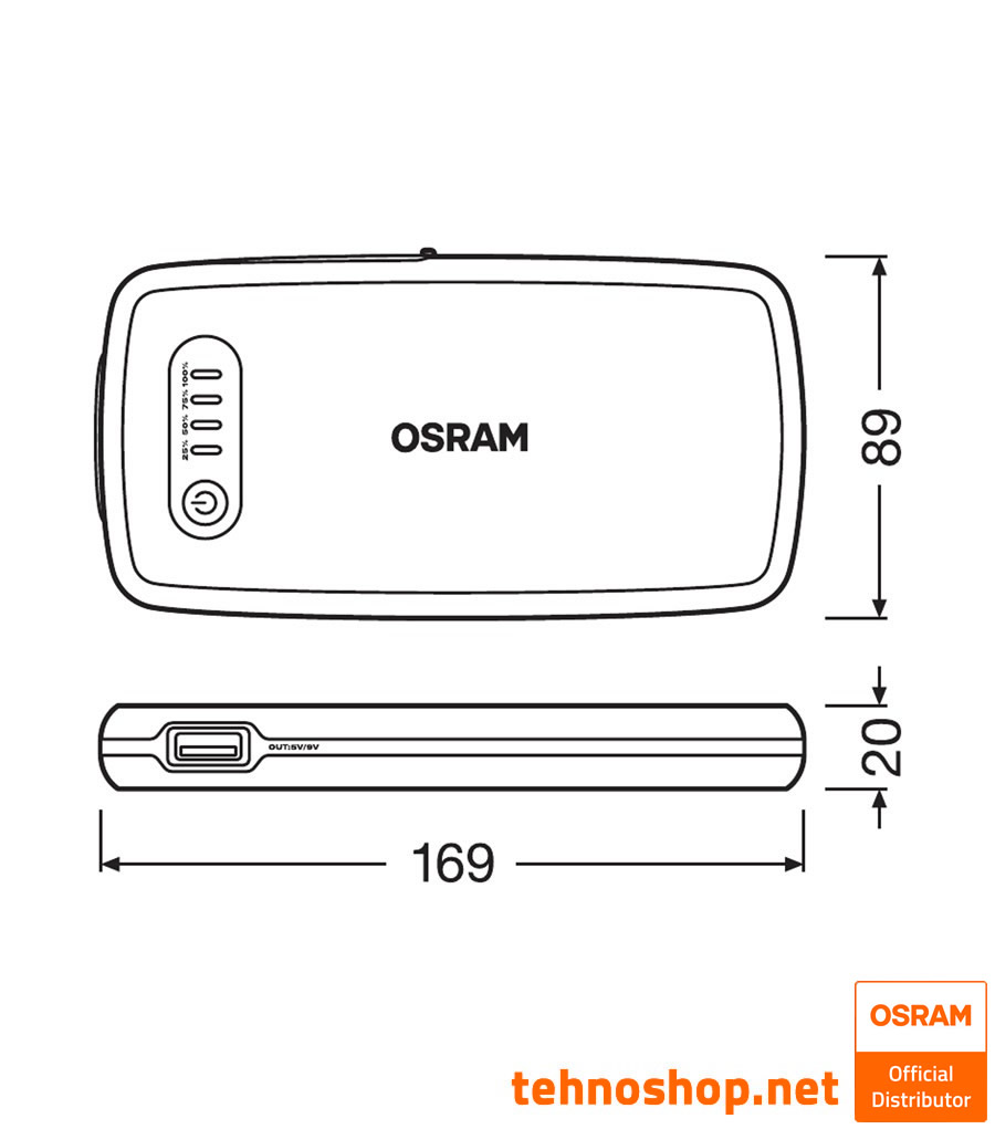 LITHIUM BOOSTER - CAR BATTERY STARTER OSRAM BATTERYstart200 OBSL200 6000mAh