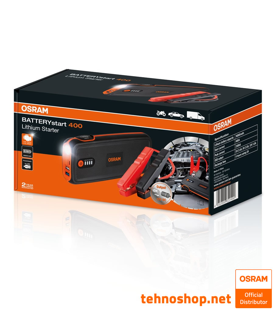 BOOSTER - ZAGANJALEC MOTORJA OSRAM BATTERYstart400 OBSL400 16800mAh