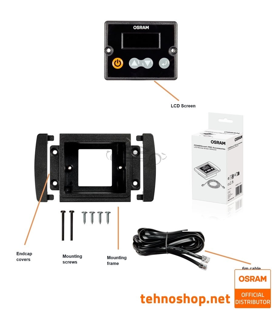 LCD UPRAVLJALNI ZASLON ZA PRETVORNIK NAPETOSTI OSRAM POWERinvert PRO 12/24V OINVLCD