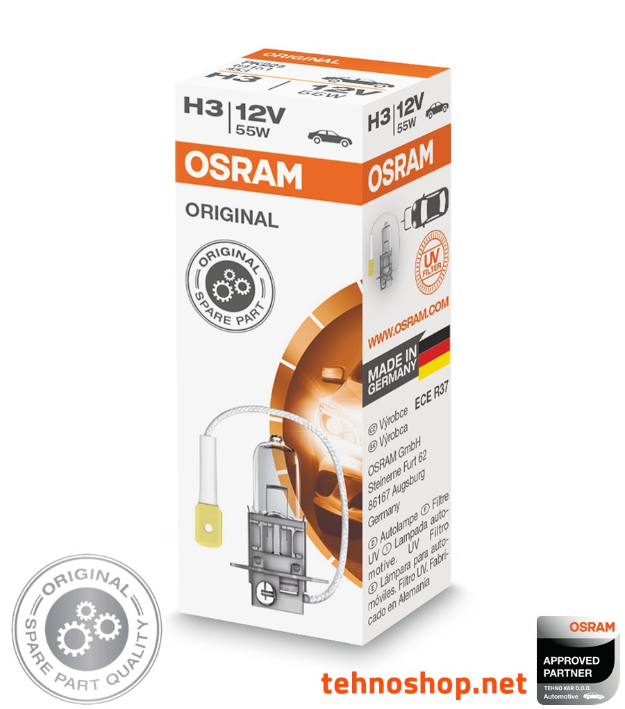 ŽARNICA OSRAM HALOGEN H3 64151 55W 12V PK22S FS1