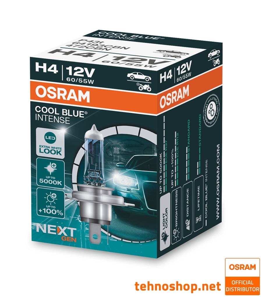 ŽARNICA OSRAM HALOGEN H4 64193CBN COOL BLUE INTENSE 60/55W 12V P43t FS1