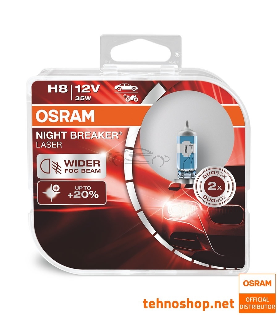 ŽARNICA OSRAM HALOGEN H8 NIGHT BREAKER LASER 64212NL-HCB 12V 35W PGJ19-1