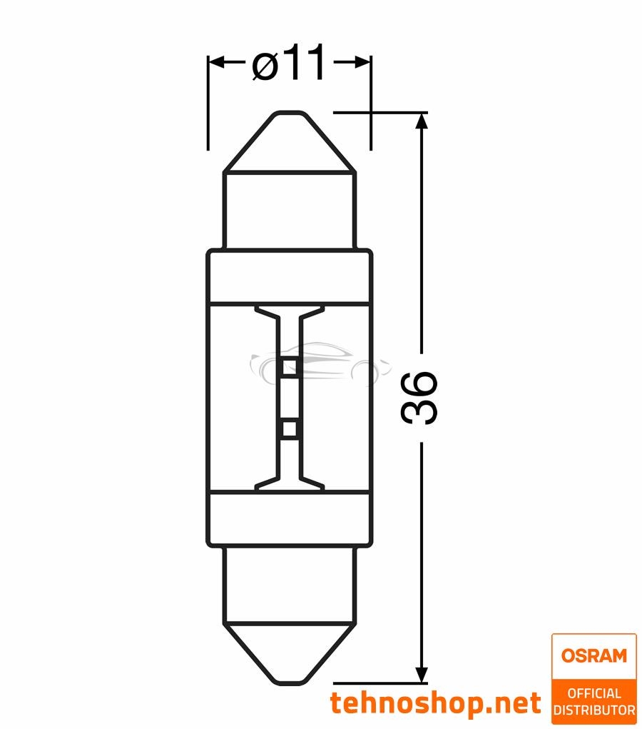 LED ŽARNICE OSRAM NIGHT BREAKER ECE C5W 6418DWNB-ECE-2HB 12V SV8.5-8 2HB