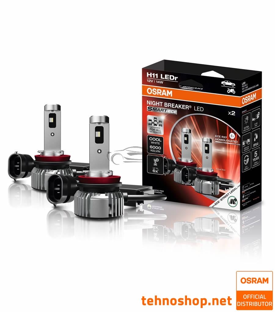 LED ŽARNICE OSRAM NIGHT BREAKER SMART ECE H11 64211DWNBSM-ECE-2HB 12V PGJ19-2 2HB