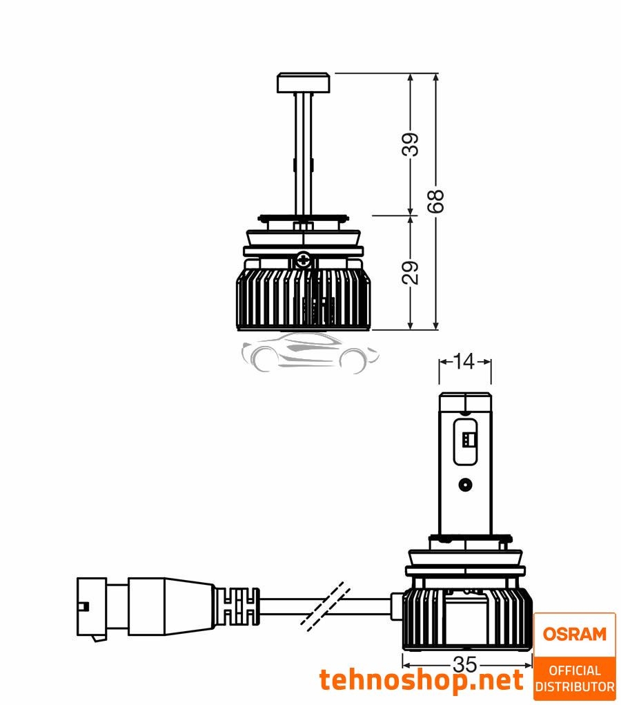 LED ŽARNICE OSRAM NIGHT BREAKER SMART ECE H11 64211DWNBSM-ECE-2HB 12V PGJ19-2 2HB