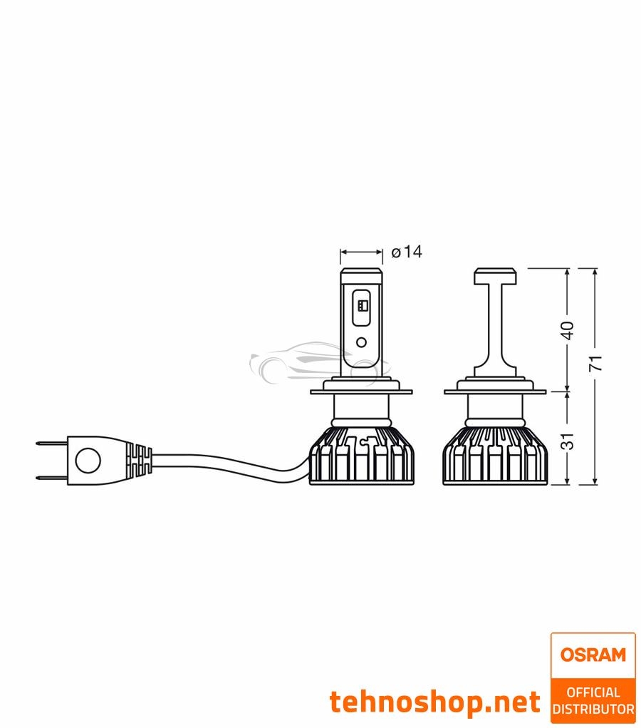 LED BULBS OSRAM NIGHT BREAKER SMART H7 64210DWNBSM-2HB 12V PX26d 2HB