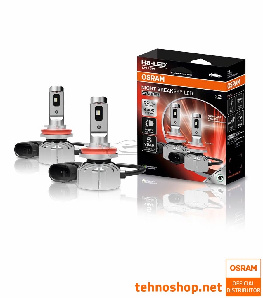 LED ŽARNICE OSRAM NIGHT BREAKER SMART H8 64212DWNBSM-2HB 12V PGJ19-1 2HB