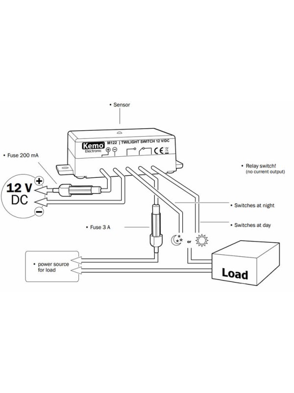 STIKALO ZA MRAK KEMO M122 12V/DC