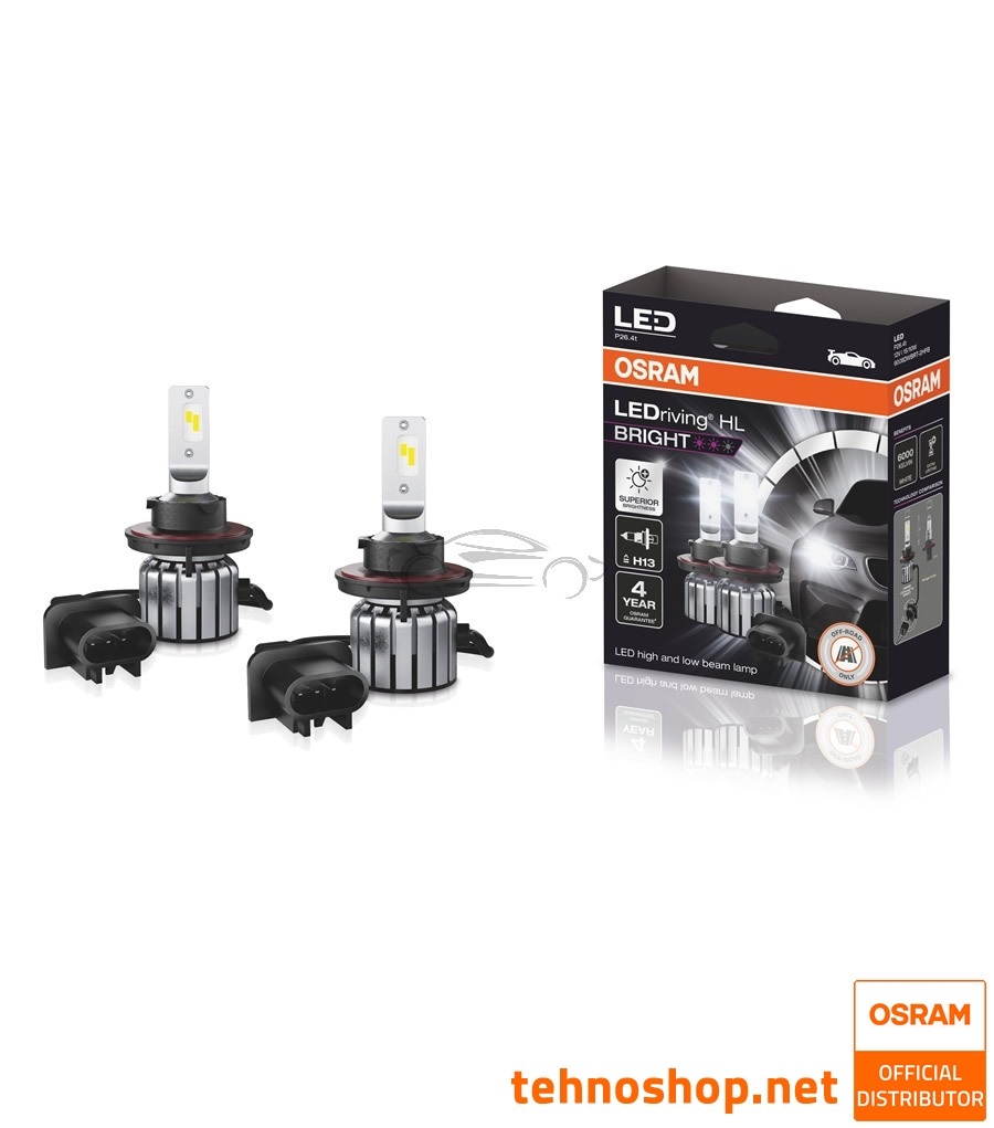 LED BULB SET H13 OSRAM LEDriving HL BRIGHT 9008DWBRT-2HFB 12V P26.4t HCB