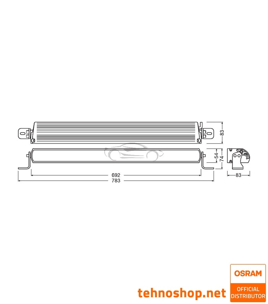 LED DELOVNA LUČ OSRAM LEDriving® LIGHTBAR 94W 12/24V FX750-CB SM GEN2 LEDDL133-CB SM