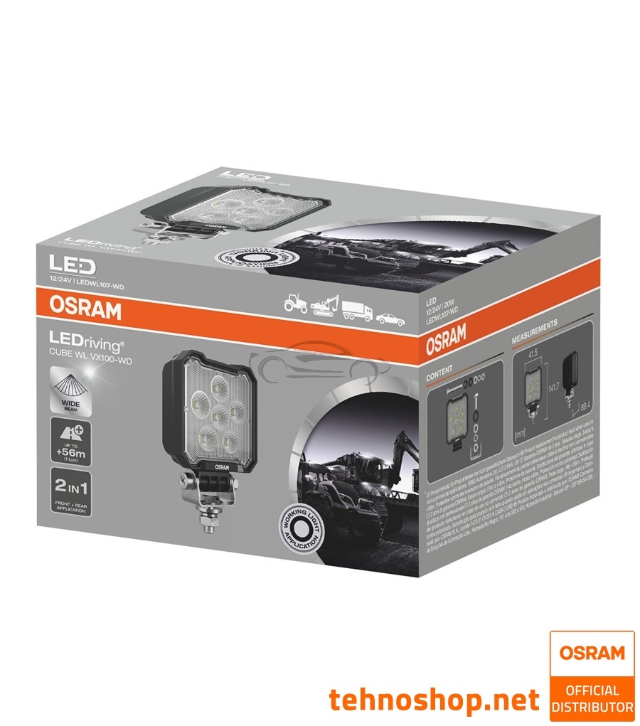 LED DELOVNA LUČ OSRAM LEDriving® CUBE WL 20W 12/24V VX100-WD LEDWL107-WD