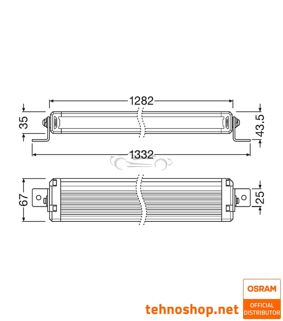 LED DRIVING LIGHT OSRAM LEDriving® LIGHTBAR 153W 12/24V VX1250-CB SR LEDDL126-CB SR SM