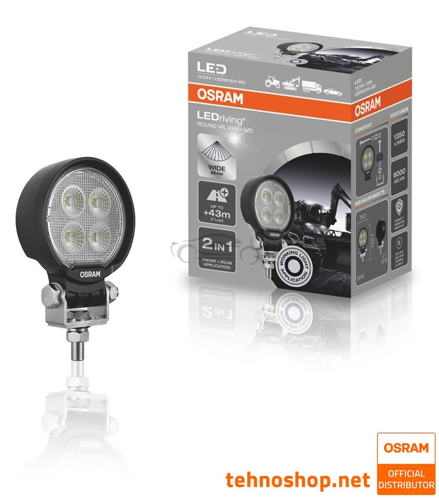 LED DELOVNA LUČ OSRAM LEDriving® ROUND WL 12W 12/24V VX80-WD LEDWL104-WD