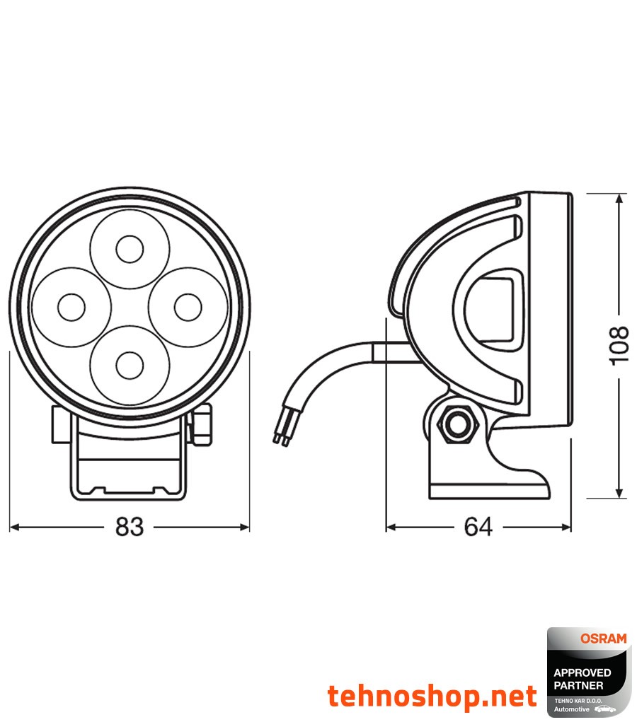 LED DELOVNA LUČ OSRAM LEDriving LIGHTBAR 22W 12/24V VX80-WD LEDDL119-WD