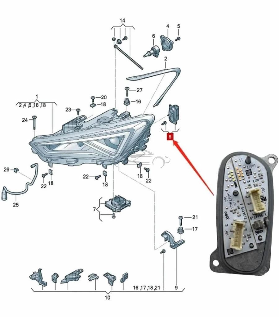 LED DRL NAJAPALNI MODUL SEAT 5FJ941476 ZA DESNI ŽAROMET