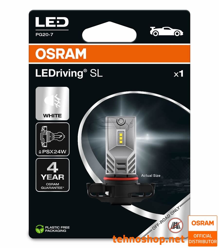 LED BULB OSRAM LEDriving FL PSX24W 12V 6.7W 2604DWP-1BL PG20-7 1BL