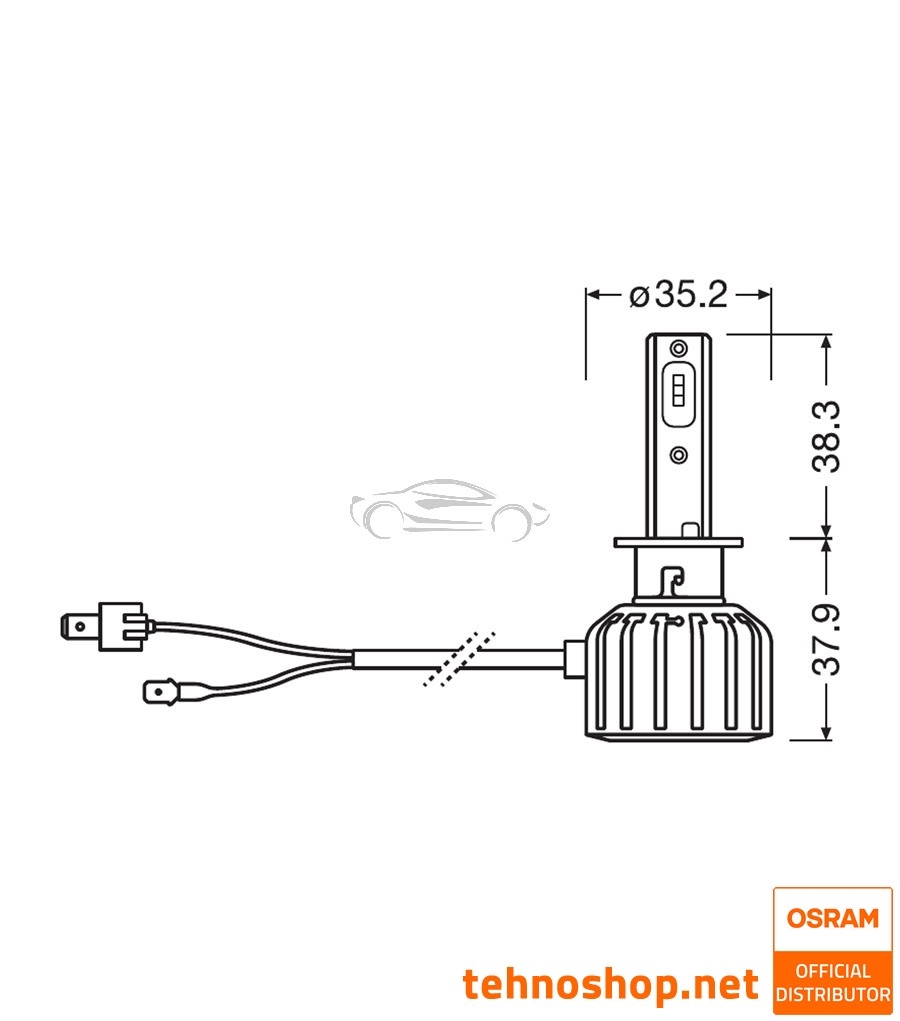 LED ŽARNICE H1 OSRAM NIGHT BREAKER LED 64150DWNB-2HFB 12V P14.5s 2HFB
