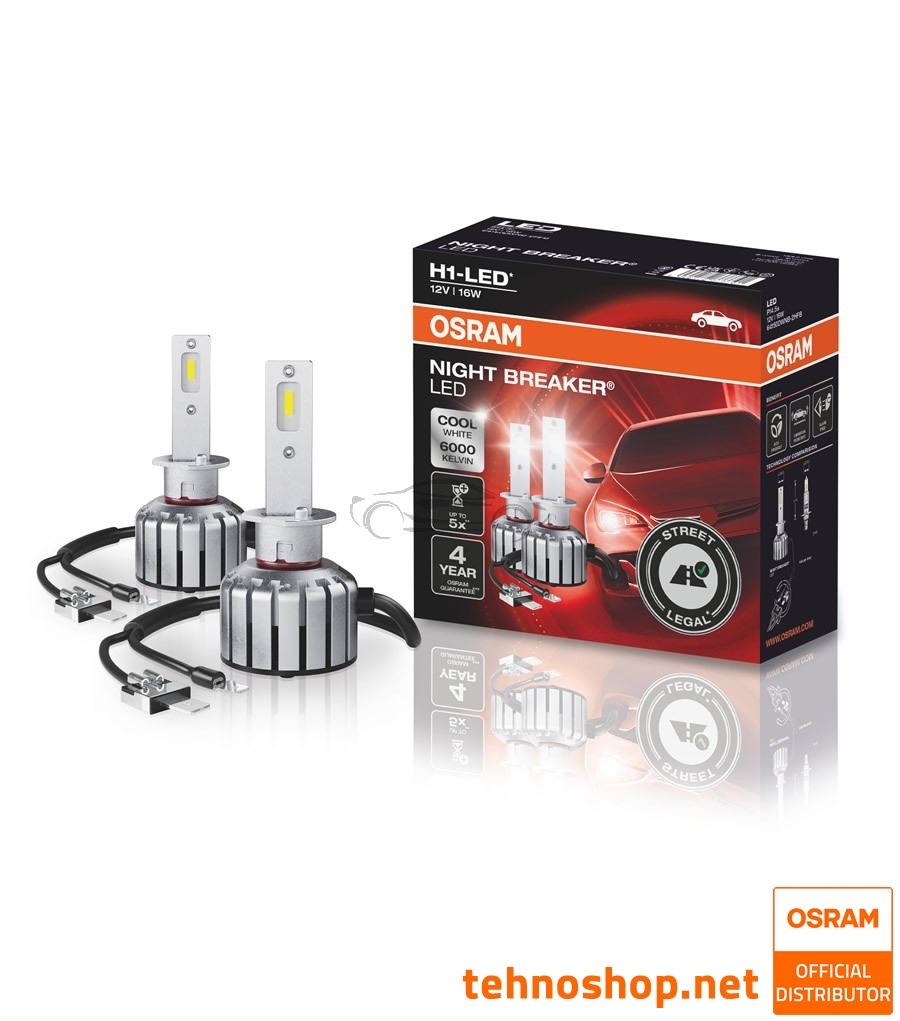 LED ŽARNICE H1 OSRAM NIGHT BREAKER LED 64150DWNB-2HFB 12V P14.5s 2HFB