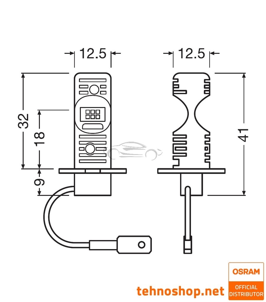 LED ŽARNICE H3 OSRAM LEDriving HL EASY 64151DWESY-2HB 12V PK22s 2HB
