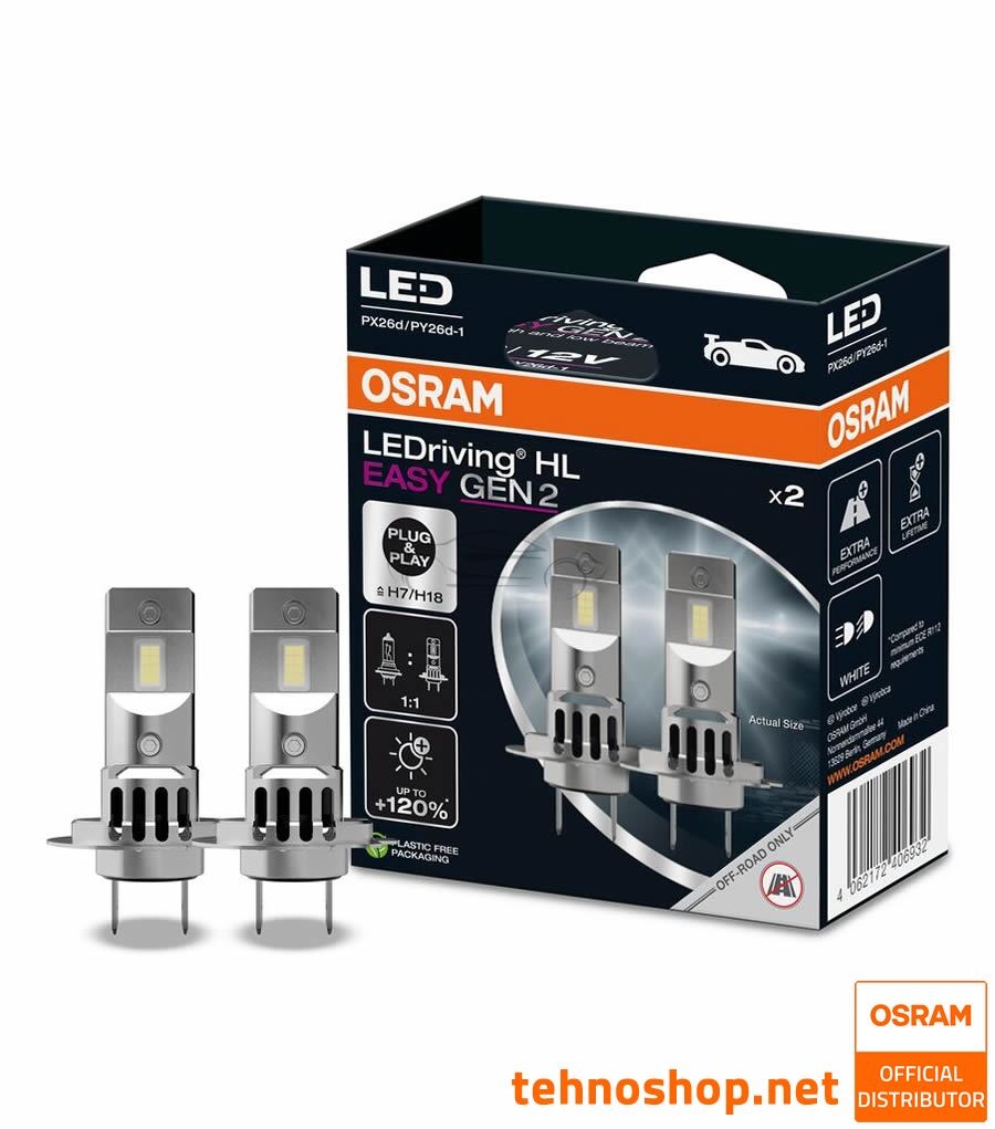 LED ŽARNICE H7 OSRAM LEDriving HL EASY gen2 64210DWESY2-2HB 12V PX26d 2HB