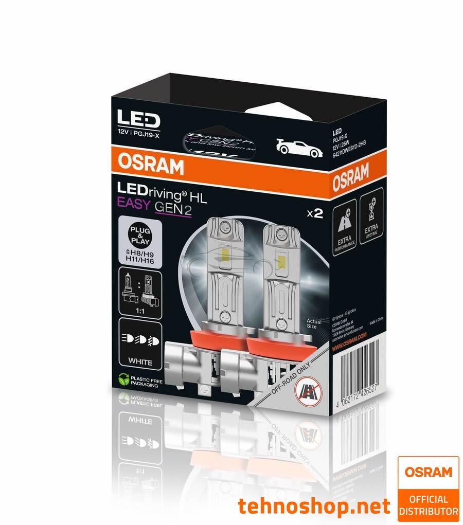 LED ŽARNICE H8/H9/H11/H16 OSRAM LEDriving® HL EASY2 64211DWESY2-2HB 12V PGJ19–X 2HB