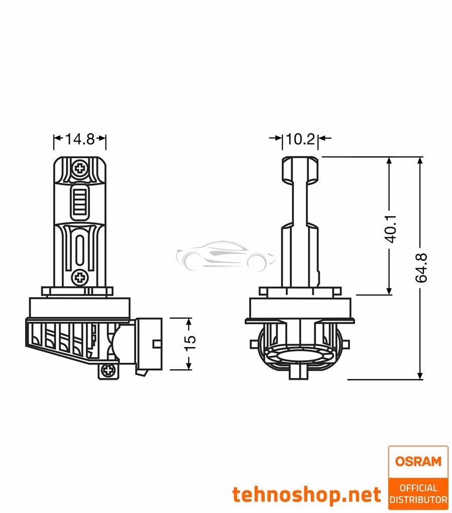 LED ŽARNICE H8/H9/H11/H16 OSRAM LEDriving® HL EASY2 64211DWESY2-2HB 12V PGJ19–X 2HB