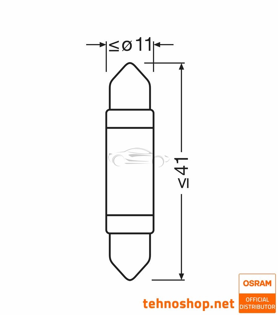 OSRAM LED BULB C5W (41 mm) LEDriving SL 12V 0.6W 6413DWP-1BL SV8.5-8 1BL