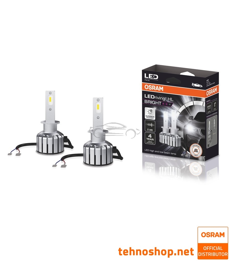 LED ŽARNICE H1 OSRAM LEDriving HL BRIGHT 64150DWBRT-2HFB 12V P14.5s 2HFB