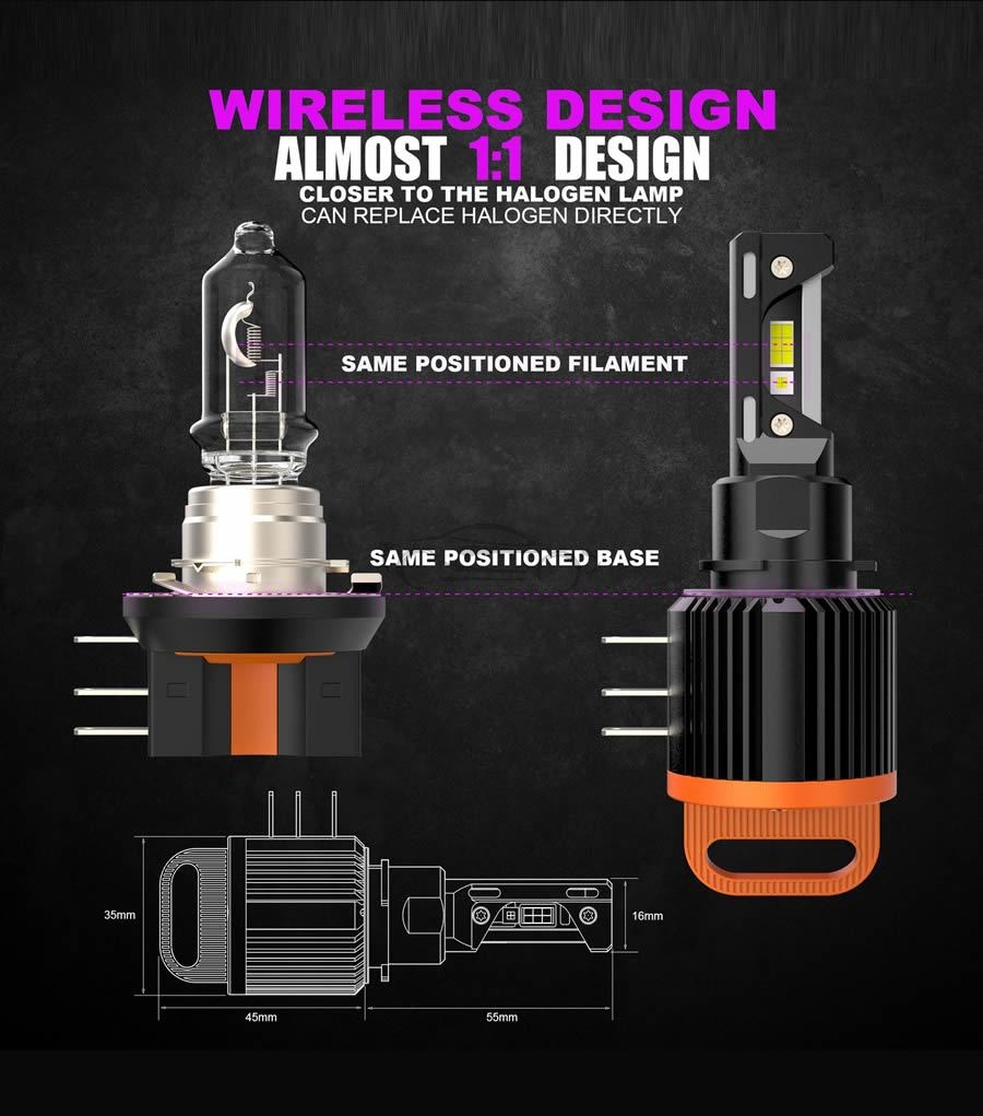 LED ŽARNICE H15 KIT KOMPLET BOOST MAX 60W 6500lm 6000K