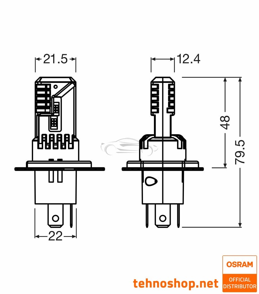 LED ŽARNICA H4 OSRAM LEDriving HL EASY 64193DWESY2-1HB 12V P43t 1HB