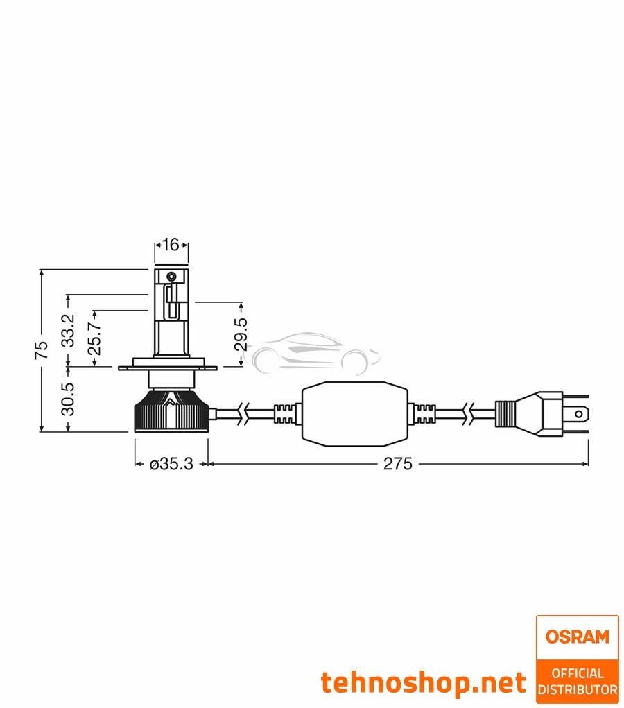 LED ŽARNICE H4 OSRAM LEDriving HL INTENSE NEXT 64193DWINN-2HB 12V P43t 2HB
