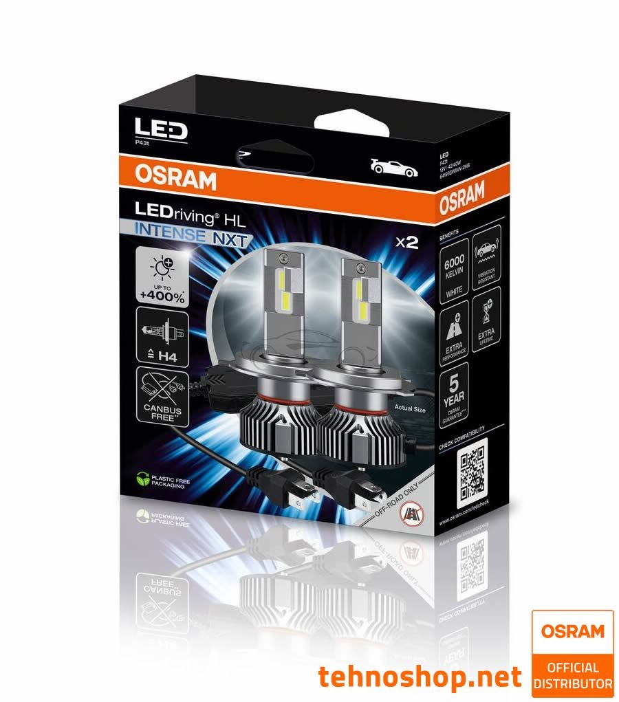 LED ŽARNICE H4 OSRAM LEDriving HL INTENSE NEXT 64193DWINN-2HB 12V P43t 2HB