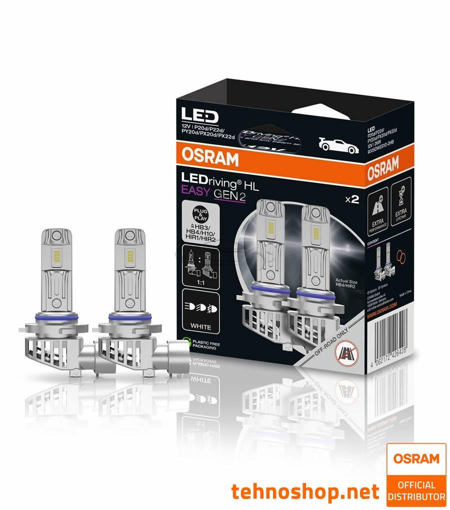 LED ŽARNICE HB3/HB4/H10/HIR1/HIR2 OSRAM LEDriving HL EASY2 9005DWESY2-2HB 12V 2HB