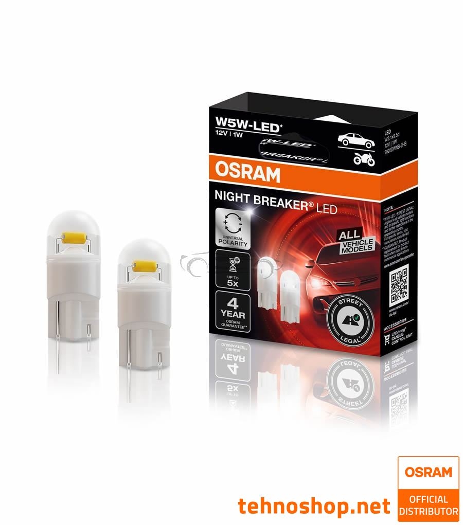 LED ŽARNICE OSRAM NIGHT BREAKER LED W5W 2825DWNB-2HFB 6000K 12V