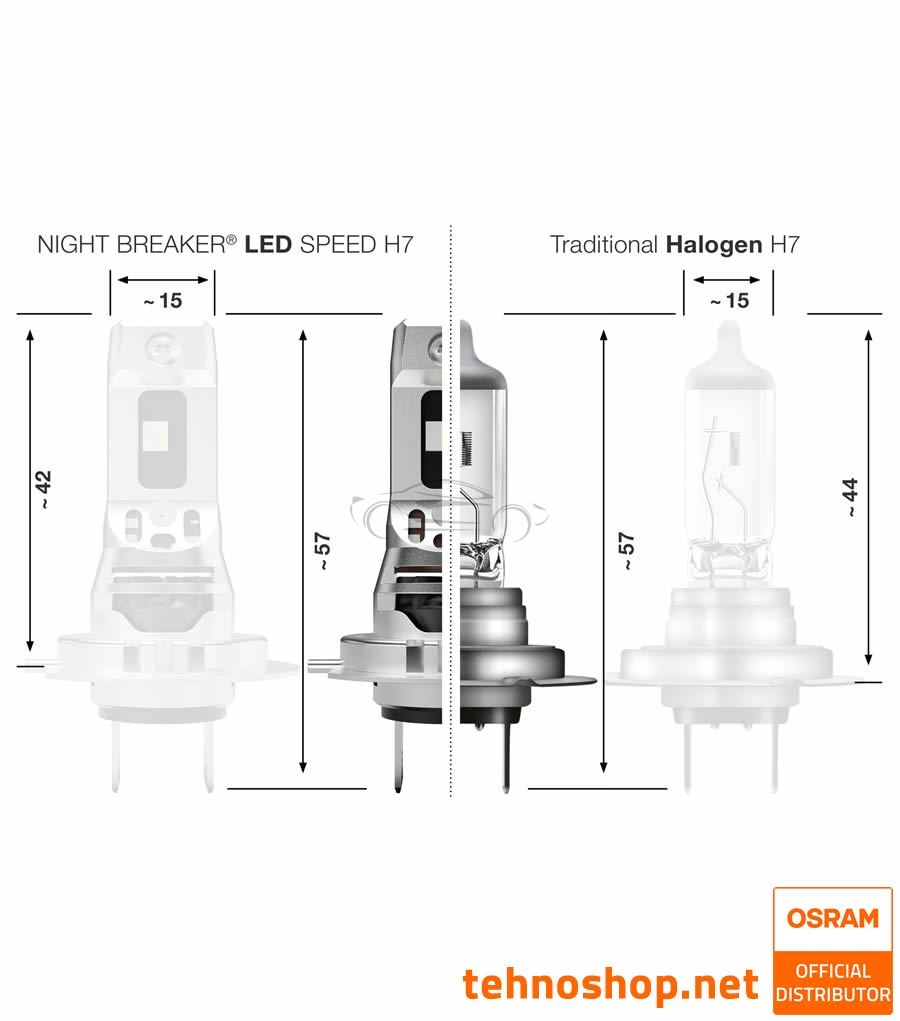 LED ŽARNICE OSRAM NIGHT BREAKER SPEED 450 H7 64210DWNBSP-1HB 12V PX26d 1HB