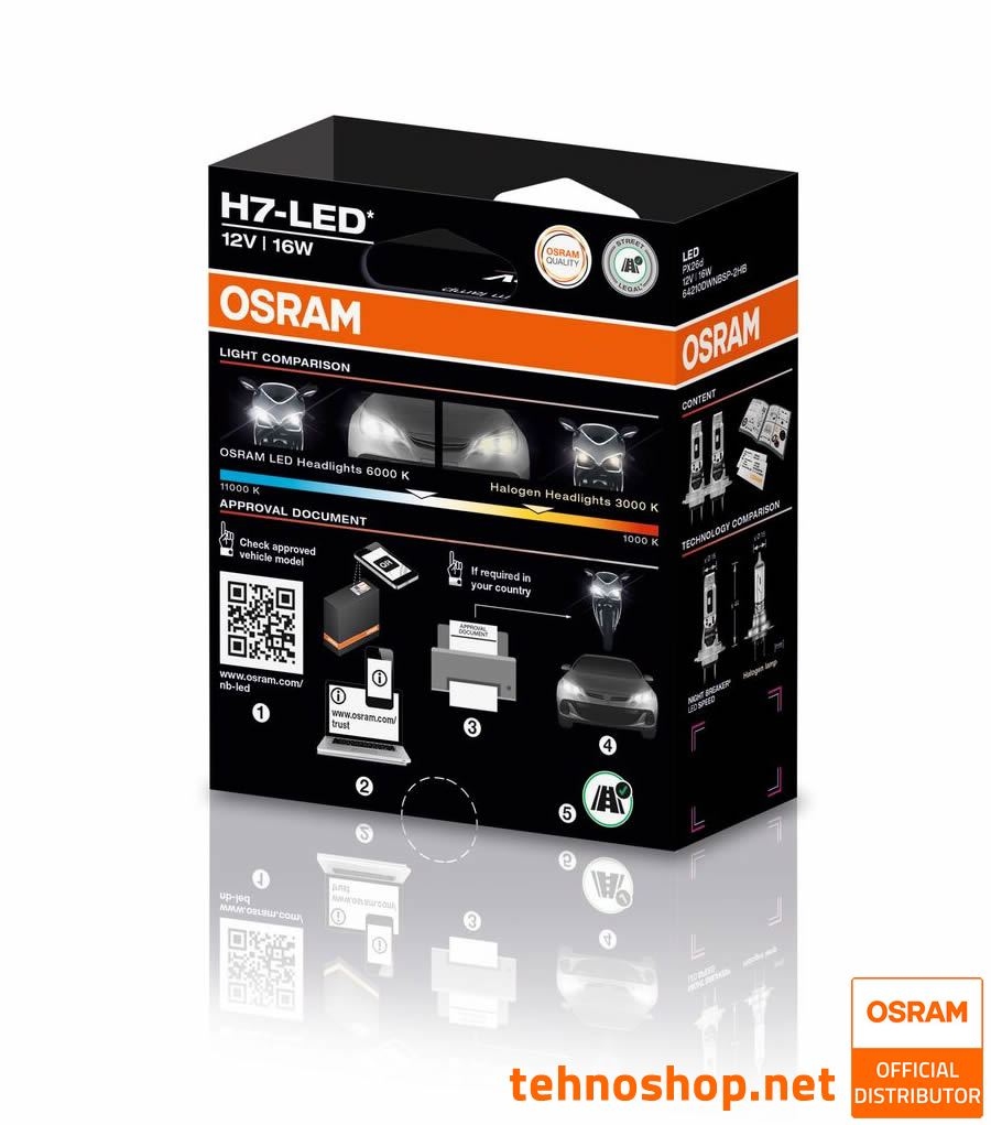 LED ŽARNICE OSRAM NIGHT BREAKER SPEED H7 64210DWNBSP-2HB 12V PX26d 2HB