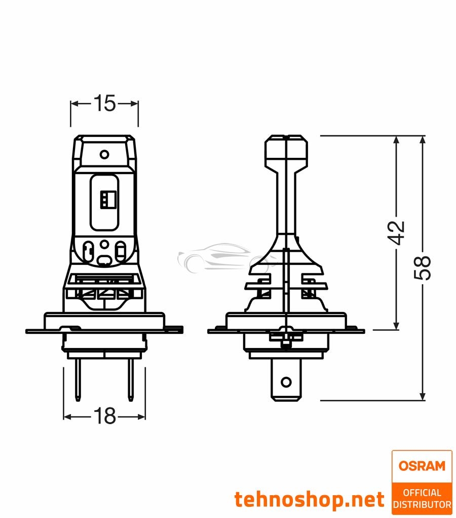 Osram H7 NIGHT BREAKER LED SPEED 450 – 6000K, 16W, CAN-Bus Ready, Street Legal (StVZO), Made In Germany – 2 Bulbs