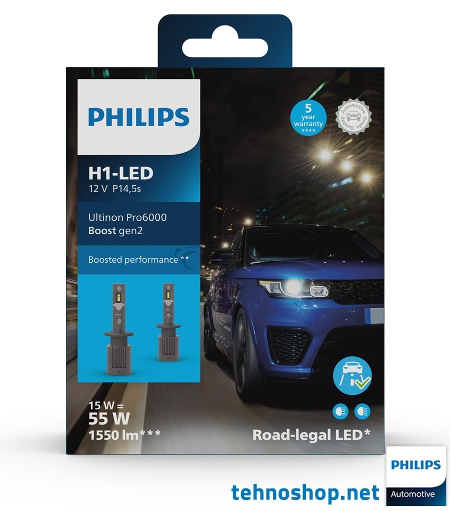 LED ŽARNICE PHILIPS H1 ULTINON PRO6000 HL U60B2 BOOST gen2 11258U60B2X2 12V P14.5s X2
