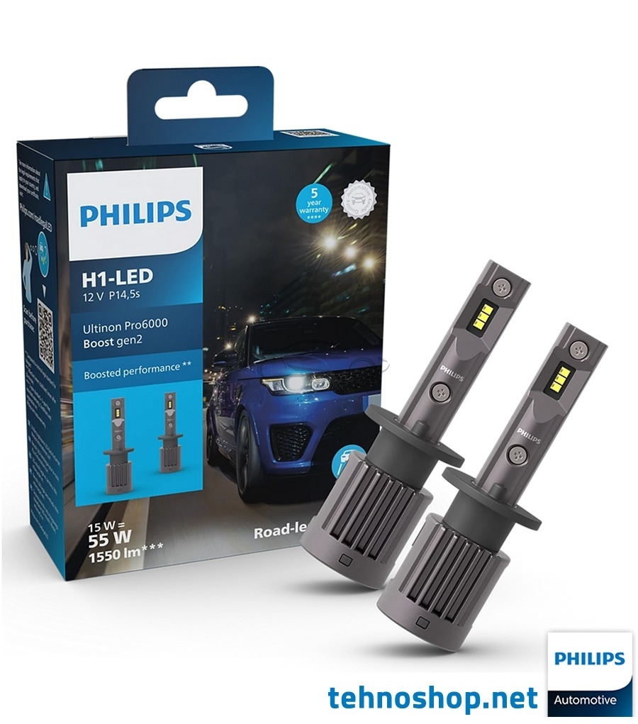 LED ŽARNICE PHILIPS H1 ULTINON PRO6000 HL U60B2 BOOST gen2 11258U60B2X2 12V P14.5s X2